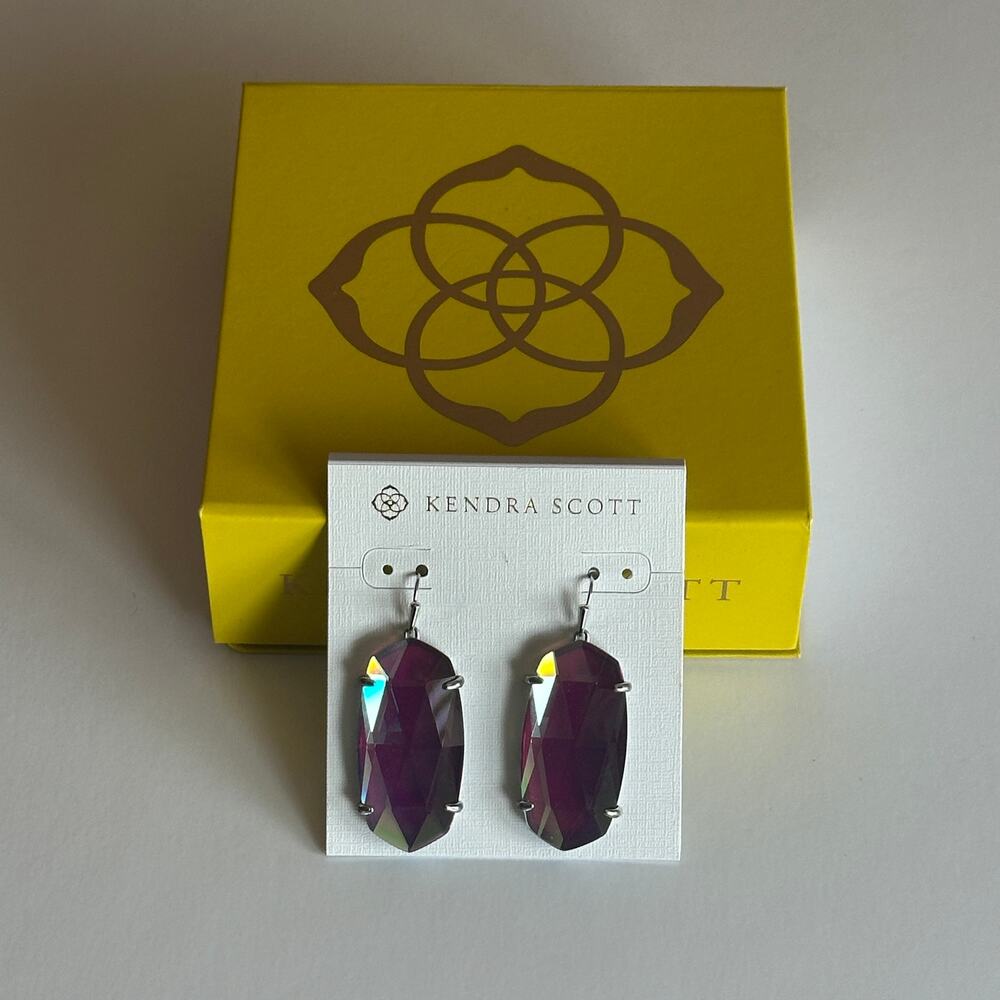Kendra Scott Esme Drop Earrings Dichroic Glass ~ Bag & Box Included - Picture 3 of 6